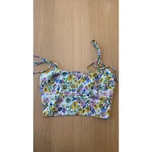 Resa Kai Revolve Monet Multicolor Floral Print Tie Shoulders Silky Size XS A1445